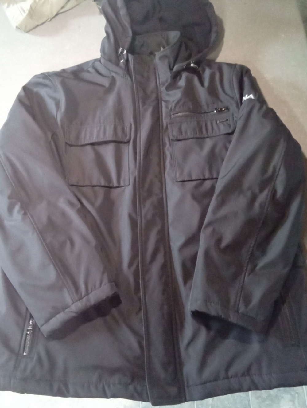 Xl - Calvin Klein Black Men's Hooded Raincoat Jacket - Calvin Klein